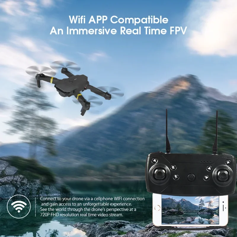 Drone Quadcopter RC lengan lip - Eachine Drone E58 ulasan dan harga